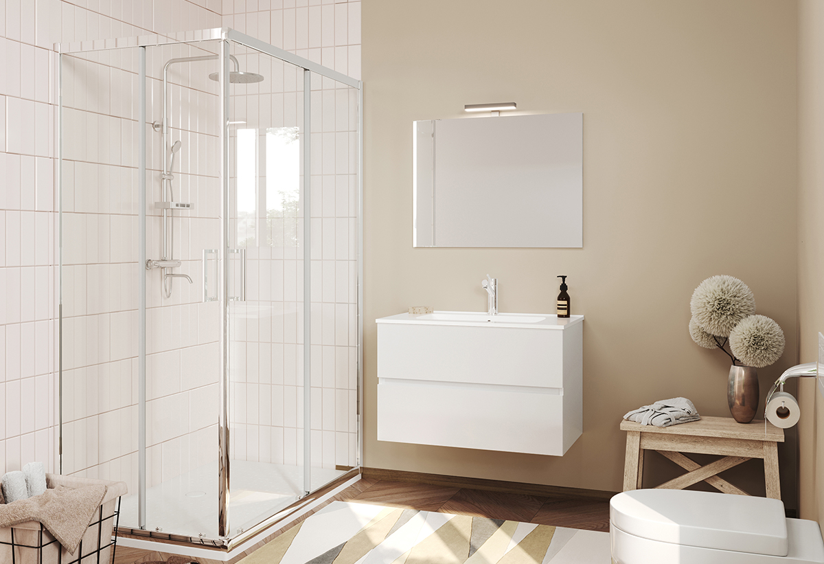 Απεικονίζεται ο καθρέπτης του επίπλου μπάνιου